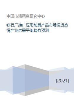 铁石厂推广应用前景产品市场投资热情产业供需平衡趋势预测